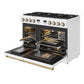 Thor Kitchen ARG48WLPBRZ 48 Inch Contemporary Professional Liquid Propane Range In White/Bronze