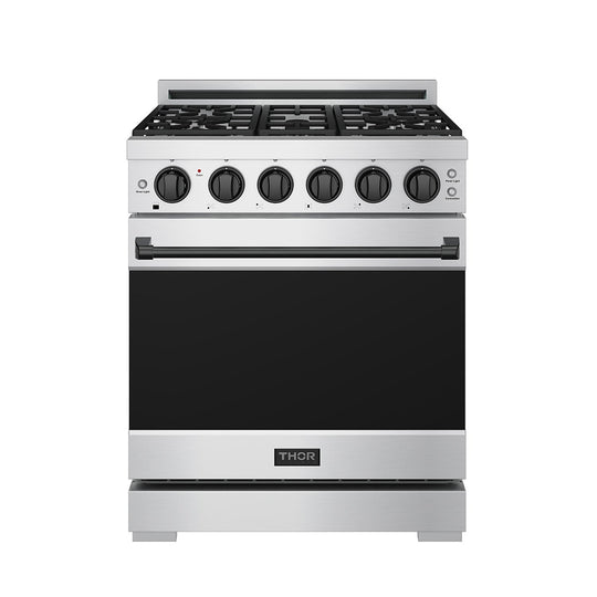 Thor Kitchen RSG30PBLK 30 Inch Professional Gas With Precision Knob Control In Stainless Steel/Black