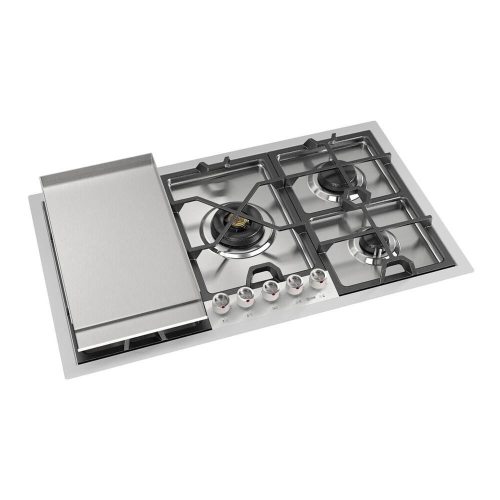 Ilve UHCPMT95FSSLP Ilve Uhcpmt95Fsslp Panoramagic 36 Inch Built-In Gas Cooktop With 5 Burners, In Stainless Steel (Liquid Propane, 5 Sealed Burners + Griddle)