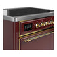 Ilve UMIB36QNR3BUG Ilve Umib36Qnr3Bug Majestic Iii 36 Inch Induction Range With 6 Elements, 3.5 Cu. Ft. Total Oven Capacity (Solid Door, Burgundy, Brass)