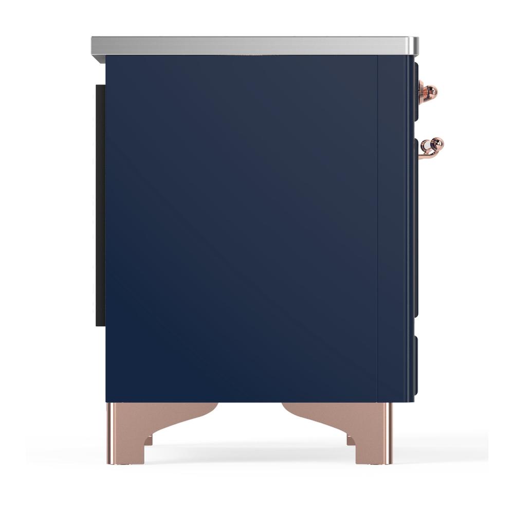 Ilve UMDIB40NR3MBP Ilve Umdib40Nr3Mbp Majestic Iii 40 Inch Induction Range With 6 Elements, 3.82 Cu. Ft. Total Oven Capacity (Triple Glass Door, Midnight Blue, Copper)