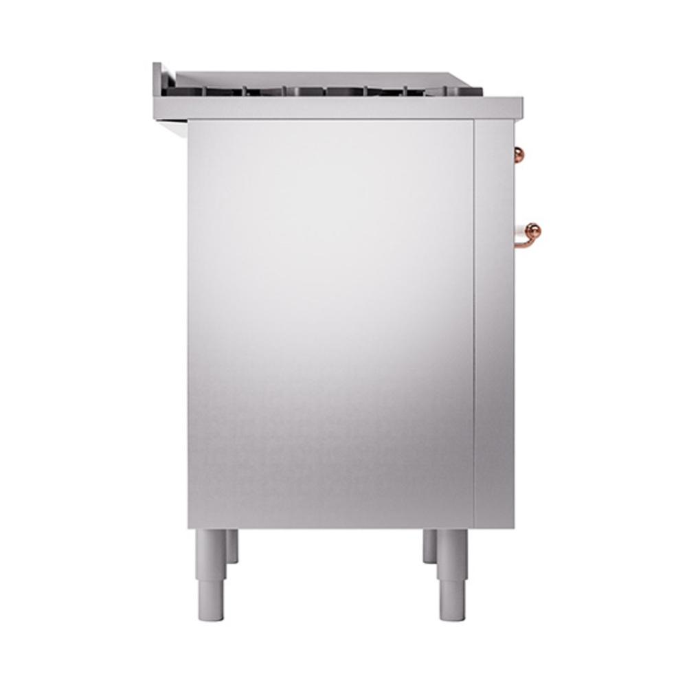 Ilve UN36FQNMPSSPLP Ilve Un36Fqnmpssplp Nostalgie Ii Noblesse 36" Dual Fuel Range (Liquid Propane, Solid Door, Stainless Steel, Copper)