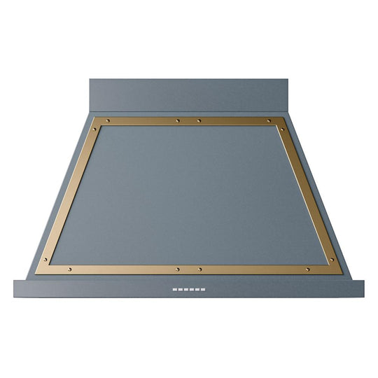 Ilve UANB40BGG Ilve Uanb40Bgg Nostalgie Ii Noblesse 40 Inch Range Hood With 600 Cfm (Blue Grey, Brass)