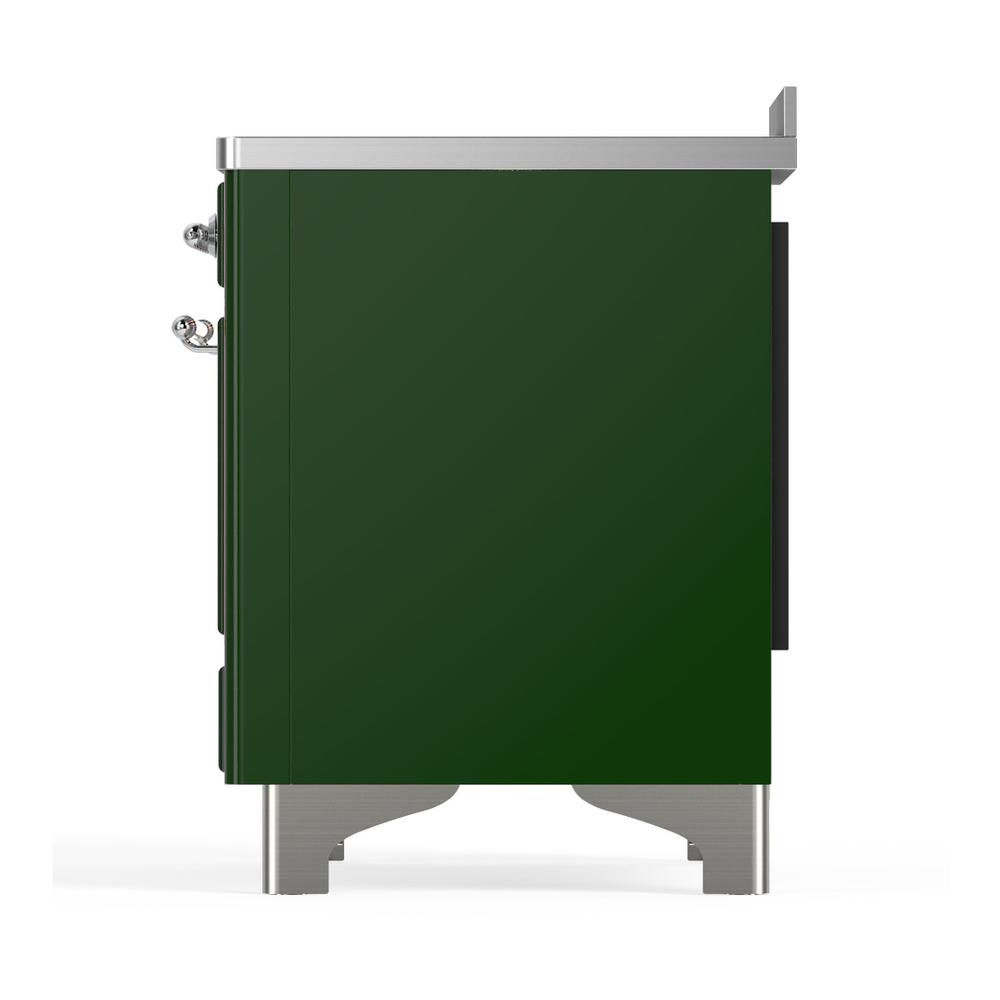 Ilve UMIB48QNR3EGC Ilve Umib48Qnr3Egc Majestic Iii 48 Inch Induction Range With 6 Elements, 5.02 Cu. Ft. Total Oven Capacity (Solid Door, Emerald Green, Chrome)