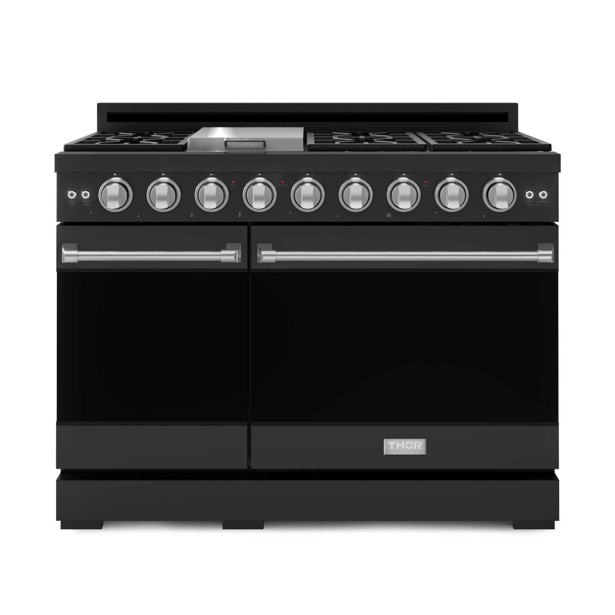Thor Kitchen RSG48EBLPSS 48 Inch Professional Lp Range With Pro-Style Knobs In Black/Stainless Steel Gordon Ramsay Series - Rsg48Eblp-Ss