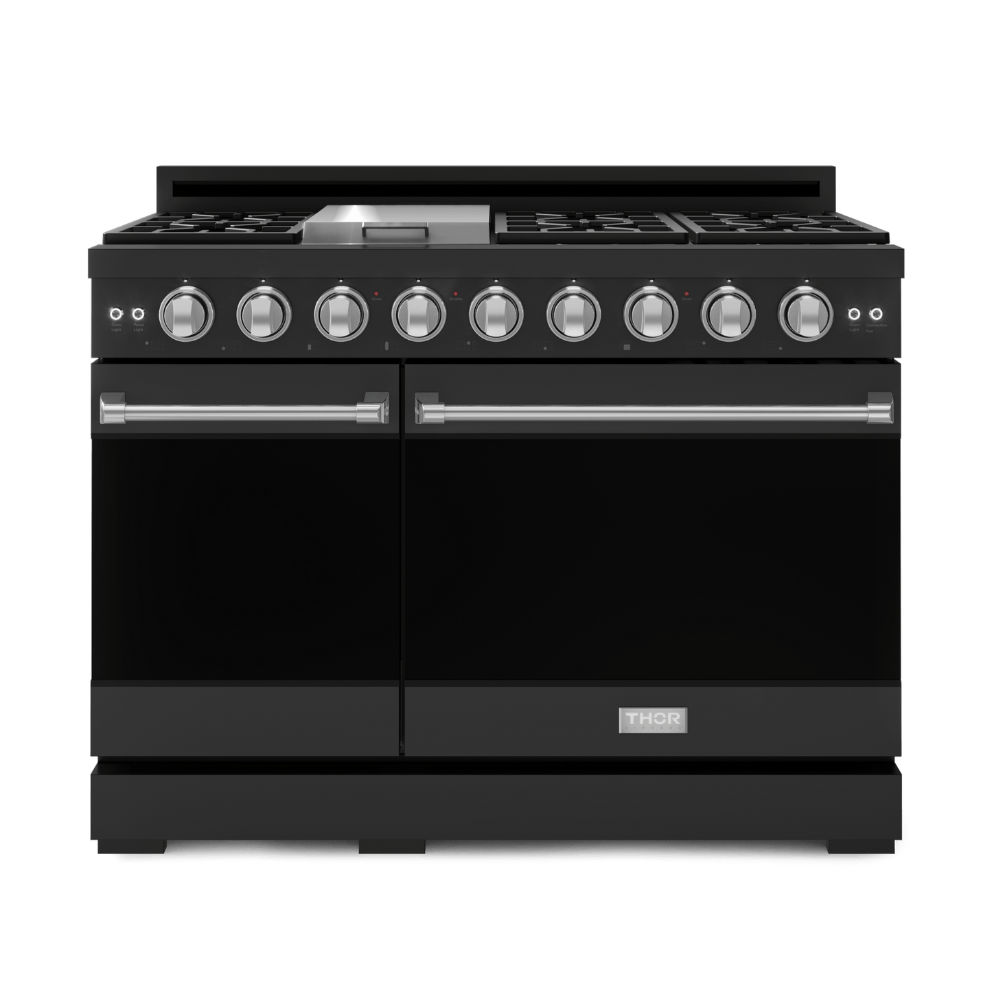 Thor Kitchen RSG48EBSS 48 Inch Professional Gas Range With Pro-Style Knobs In Black/Stainless Steel Gordon Ramsay Series - Rsg48Eb-Ss
