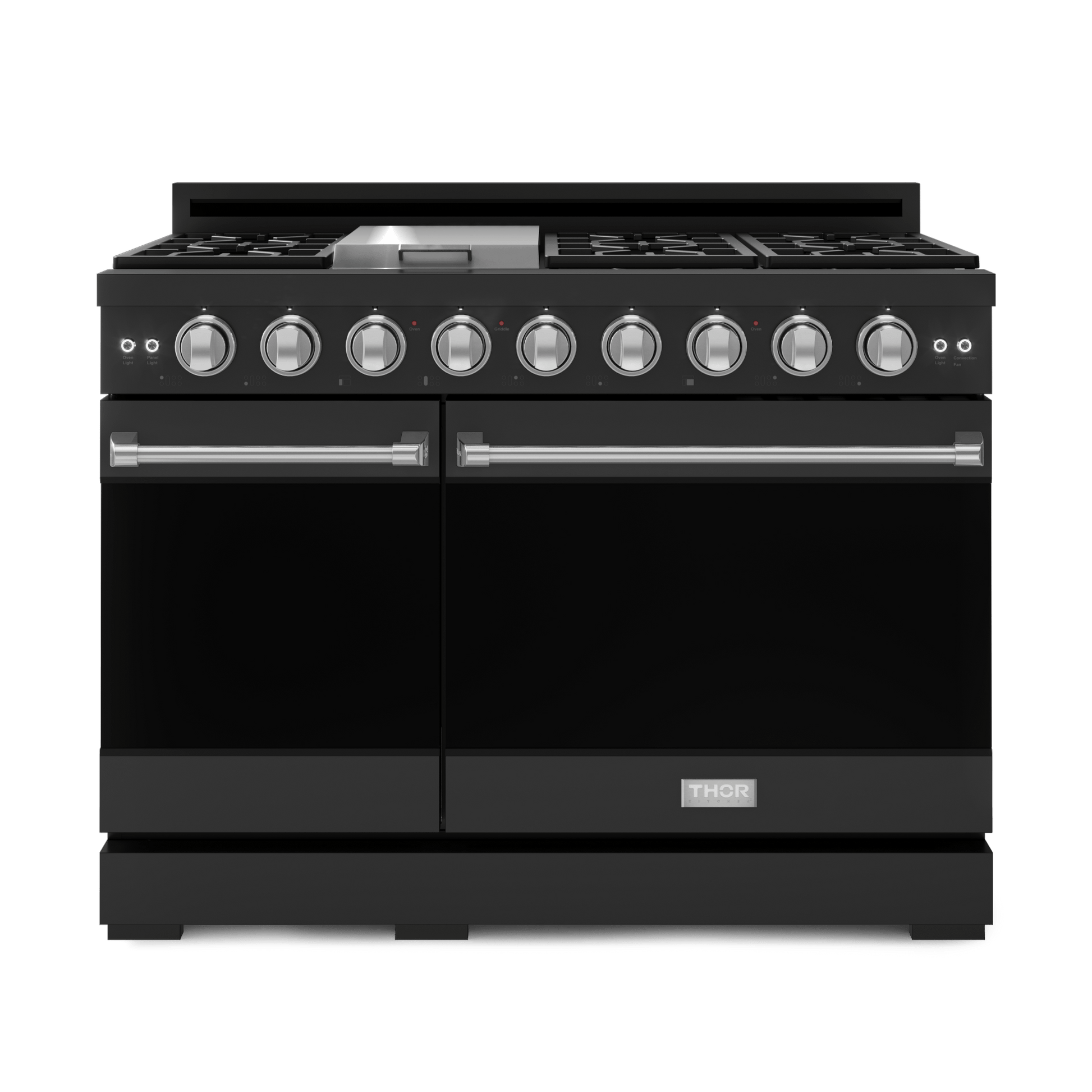 Thor Kitchen RSG48EBSS 48 Inch Professional Gas Range With Pro-Style Knobs In Black/Stainless Steel Gordon Ramsay Series - Rsg48Eb-Ss