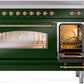 Ilve UPI486NMPEGG Nostalgie Ii 48 Inch Electric Freestanding Range In Emerald Green With Brass Trim