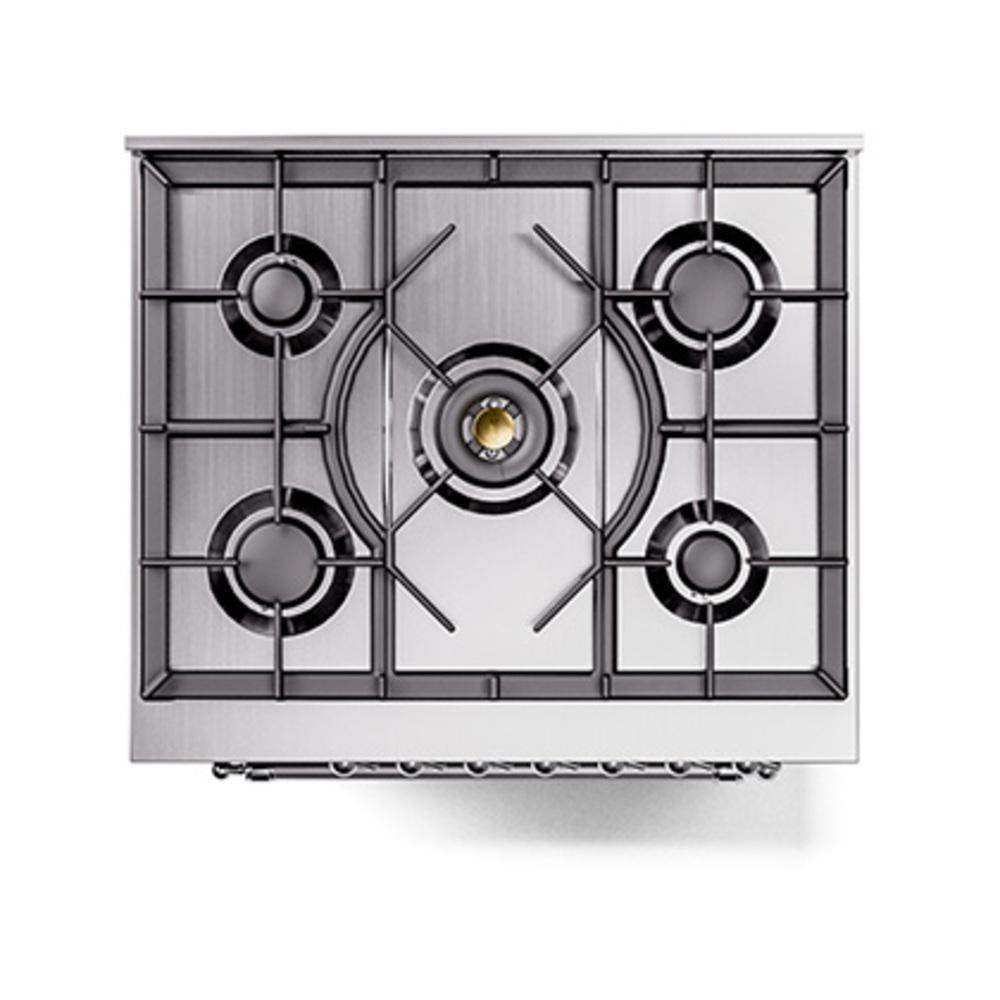 Ilve UN30NMPBKCLP Ilve Un30Nmpbkclp Nostalgie Ii Noblesse 30" Dual Fuel Range (Liquid Propane, Triple Glass Door, Glossy Black, Chrome)