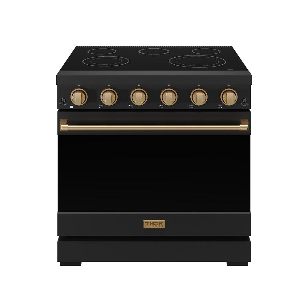 Thor Kitchen RSE36PBBRZ 36 Inch Professional Electric Range In Black/Bronze Gordon Ramsay Series