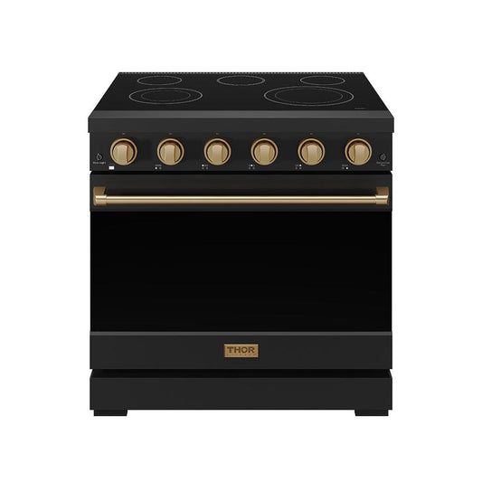 Thor Kitchen RSE36PBBRZ 36 Inch Professional Electric Range In Black/Bronze Gordon Ramsay Series