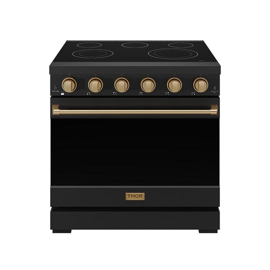 Thor Kitchen RSE36PBBRZ 36 Inch Professional Electric Range In Black/Bronze Gordon Ramsay Series