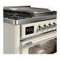 Ilve UM36FNR3AWCLP Ilve Um36Fnr3Awclp Majestic Iii 36 Inch Dual Fuel Range With 6 Black Brass Burners And Griddle, Dual Function Burner Up To 25,000 Btu (Triple Glass Door, Antique White, Chrome, Liquid Propane)