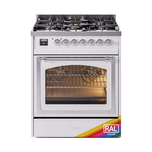 Ilve UN30NMPRACLP Ilve Un30Nmpraclp Nostalgie Ii Noblesse 30" Dual Fuel Range (Liquid Propane, Triple Glass Door, Ral, Chrome)