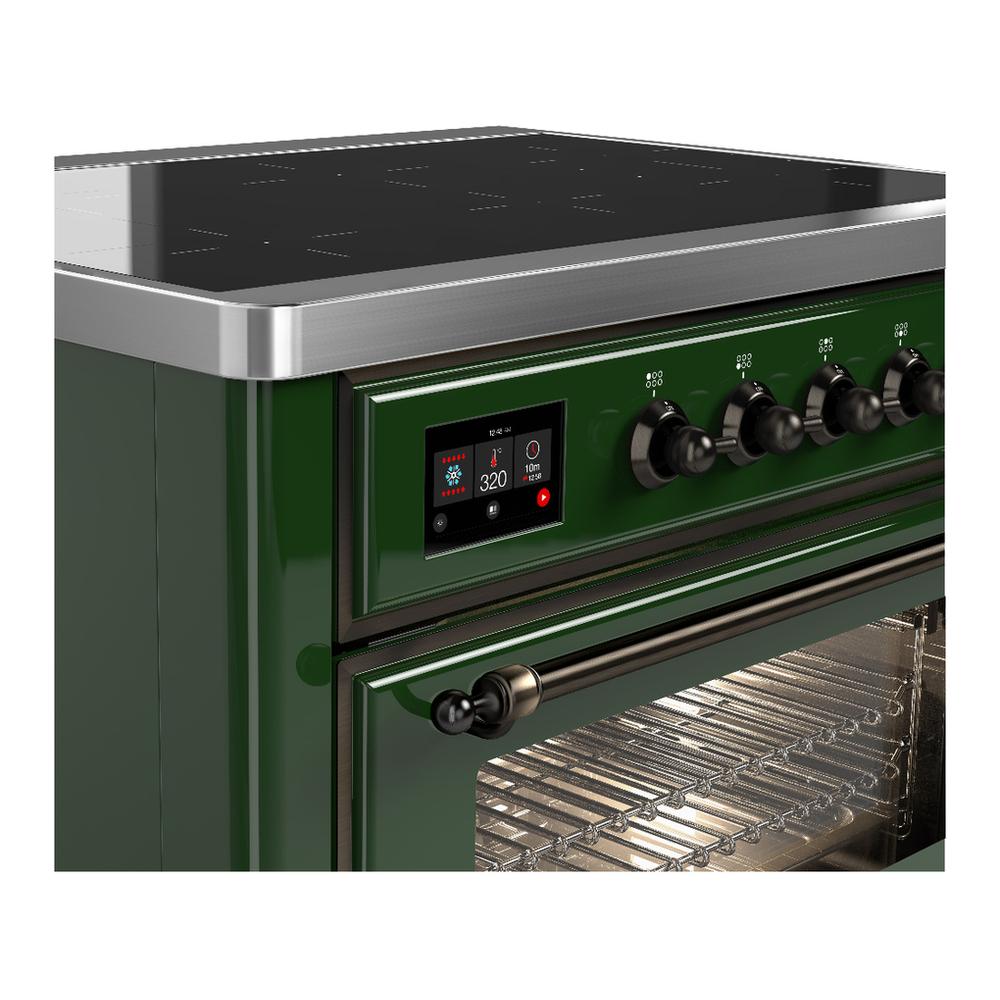 Ilve UMIB36NR3EGB Ilve Umib36Nr3Egb Majestic Iii 36 Inch Induction Range With 6 Elements, 3.5 Cu. Ft. Total Oven Capacity (Triple Glass Door, Emerald Green, Burnished)