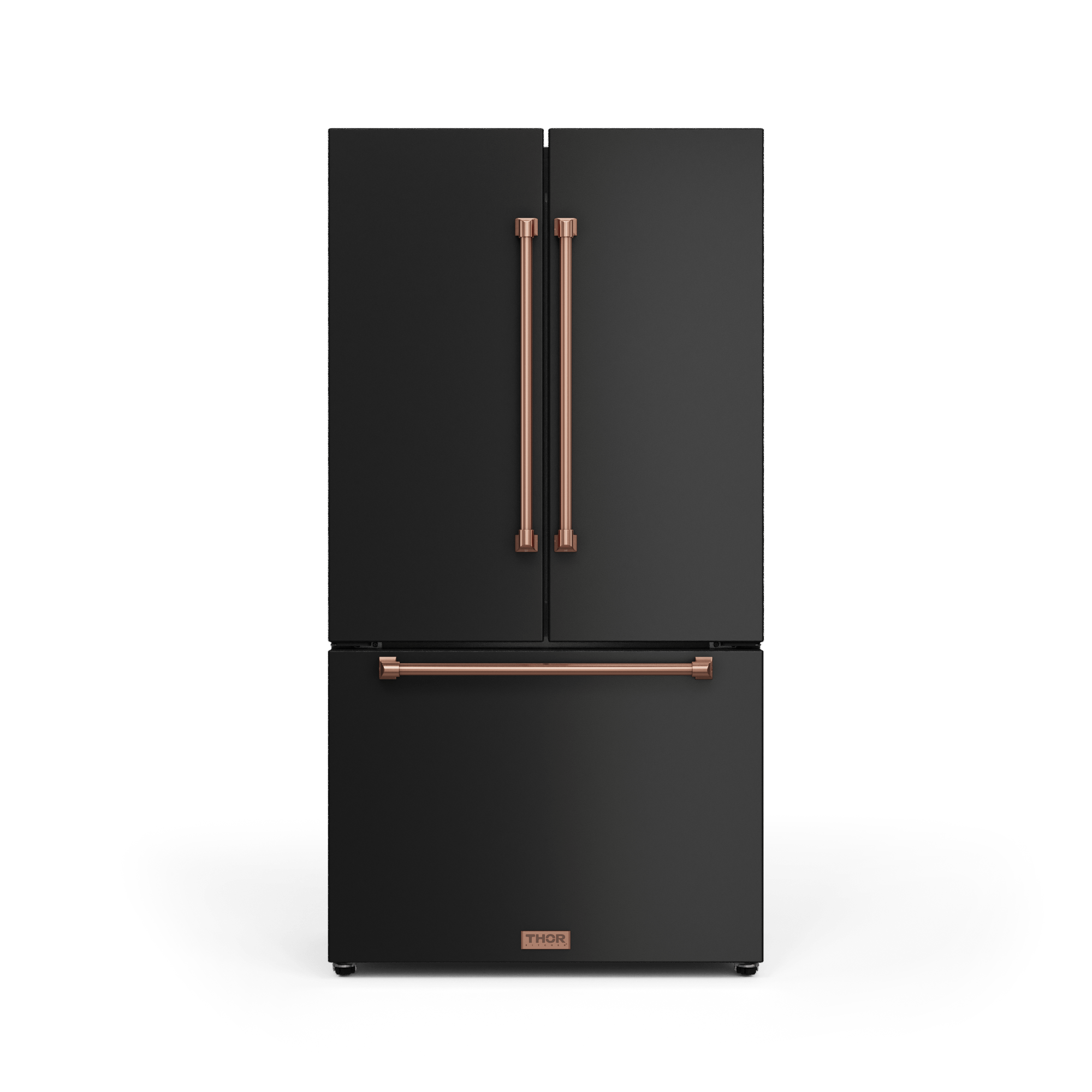 Thor Kitchen RF3621CTD00RSG 36 Inch 20.3 Cu Ft French Door Counter Depth Refrigerator With Ice Maker In Black/Rose Gold Gordon Ramsay Series - Rf3621Ctd00-Rsg