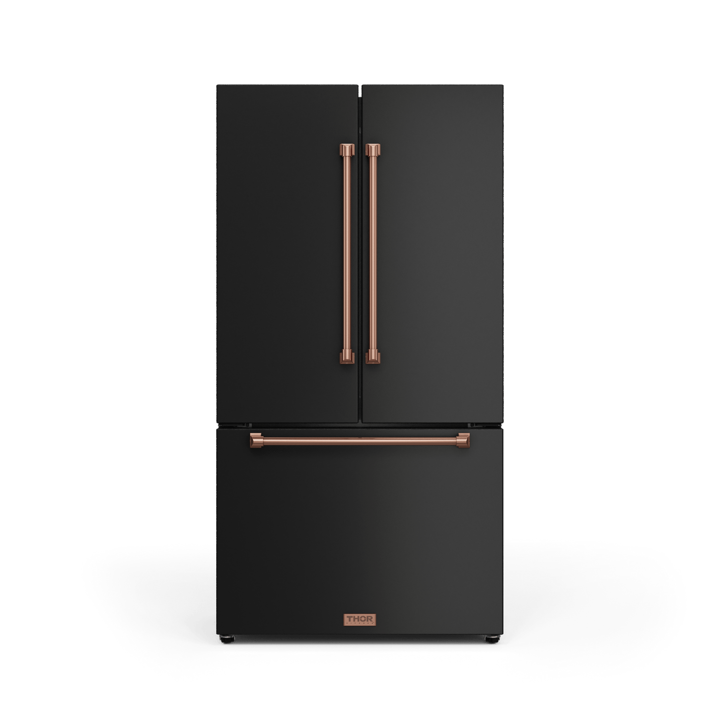 Thor Kitchen RF3621CTD00RSG 36 Inch 20.3 Cu Ft French Door Counter Depth Refrigerator With Ice Maker In Black/Rose Gold Gordon Ramsay Series - Rf3621Ctd00-Rsg