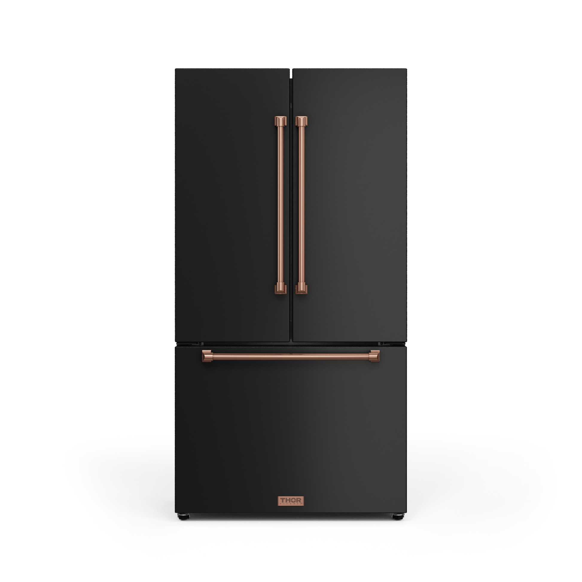 Thor Kitchen RF3621CTD00RSG 36 Inch 20.3 Cu Ft French Door Counter Depth Refrigerator With Ice Maker In Black/Rose Gold Gordon Ramsay Series - Rf3621Ctd00-Rsg