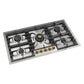 Ilve UHCPT95NSSG Ilve Uhcpt95Nssg Nostalgie Ii 36 Inch Built-In Gas Cooktop With Total Black Brass Burners, In Stainless Steel (5 Sealed Burners, Natural Gas)