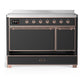 Ilve UMIB48QNR3MGP Ilve Umib48Qnr3Mgp Majestic Iii 48 Inch Induction Range With 6 Elements, 5.02 Cu. Ft. Total Oven Capacity (Solid Door, Graphite Matte, Copper)