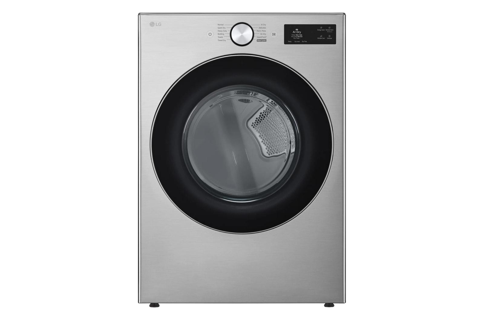 Lg DLGX5801V 7.4 Cu. Ft. Ultra Large Capacity Smart Front Load Dryer With Turbosteam®, Built-In Intelligence And Hybrid Electronic Controls With Lcd Display
