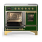 Ilve UMDIB40NR3EGG Ilve Umdib40Nr3Egg Majestic Iii 40 Inch Induction Range With 6 Elements, 3.82 Cu. Ft. Total Oven Capacity (Triple Glass Door, Emerald Green, Brass)