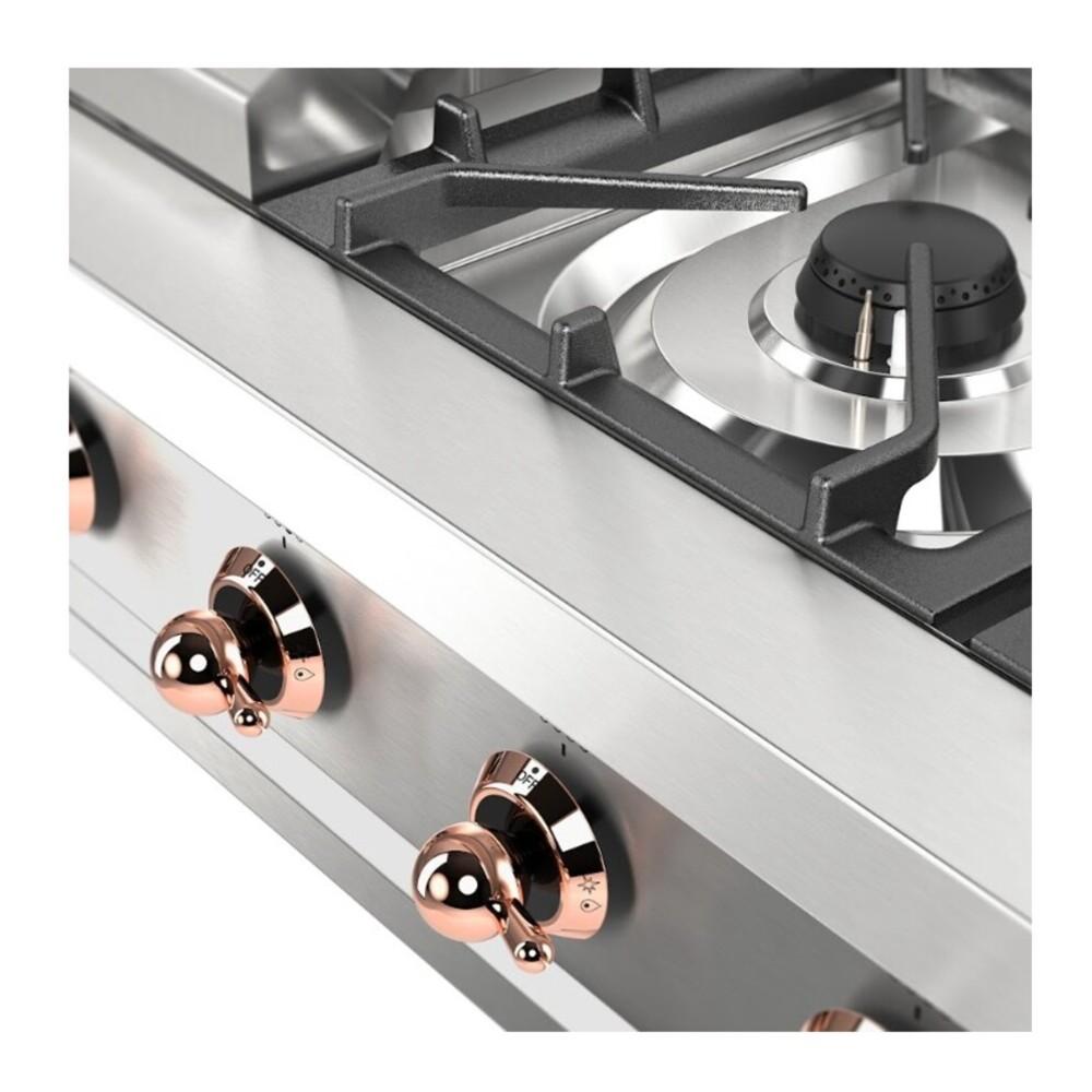 Ilve UHCP36FNSSPLP Ilve Uhcp36Fnssplp Nostalgie Ii 36 Inch Built-In Gas Rangetop With 6 Burners And Griddle, In Stainless Steel (Liquid Propane, Copper)