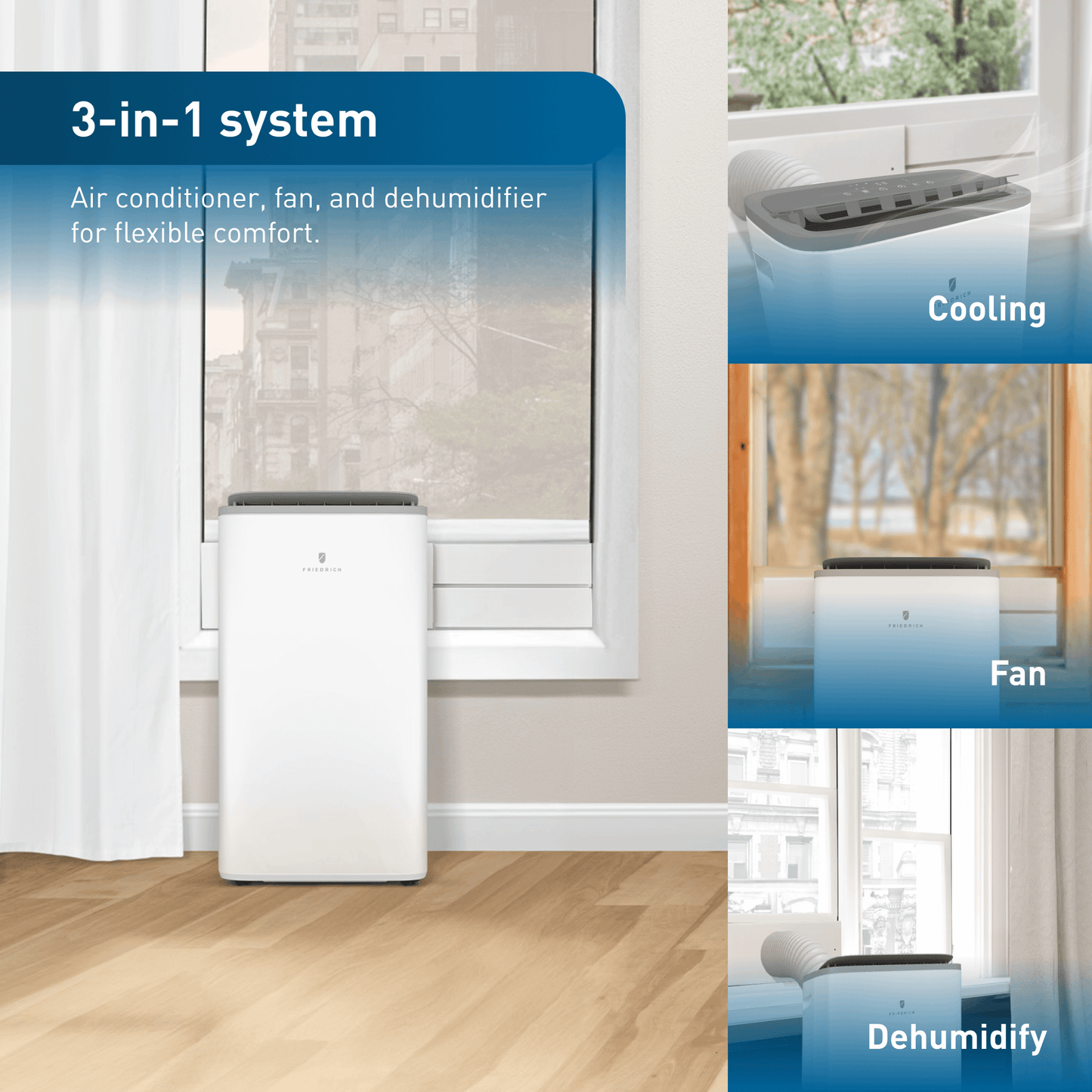 Friedrich ZCP12SB Friedrich Zoneaire Select 12,000 Btu Single-Hose Smart Portable Air Conditioner