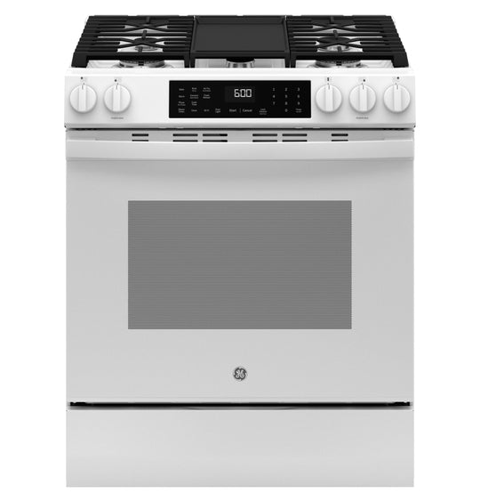 Ge Appliances GGS600AVWW Ge® 30" Slide-In Front-Control Convection Gas Range With No Preheat Air Fry And Easywash™ Oven Tray