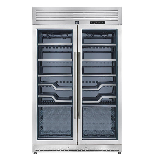 Forno FWCDR661148S Forno Abruzzo 48-Inch Dual Zone Wine Cellar, 102 Bottles, 24 Cu. Ft., Clear Acrylic Holders & Stainless Trim Shelves