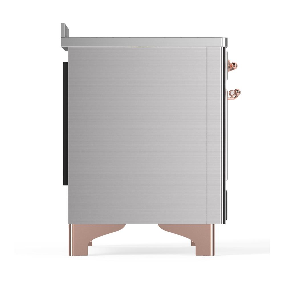 Ilve UMIB48NR3SSP Ilve Umib48Nr3Ssp Majestic Iii 48 Inch Induction Range With 6 Elements, 5.02 Cu. Ft. Total Oven Capacity (Triple Glass Door, Stainless Steel, Copper)