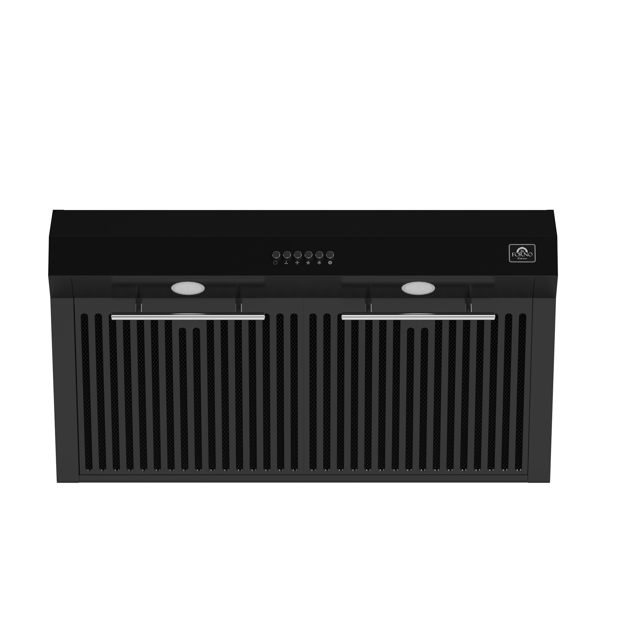 Forno FRHUC525530BLK Forno Bari Espresso 30-Inch Under Cabinet Range Hood, Black, 600 Cfm, Led Lighting, Dishwasher-Safe Baffle Filters, 3-Speed Fan Control