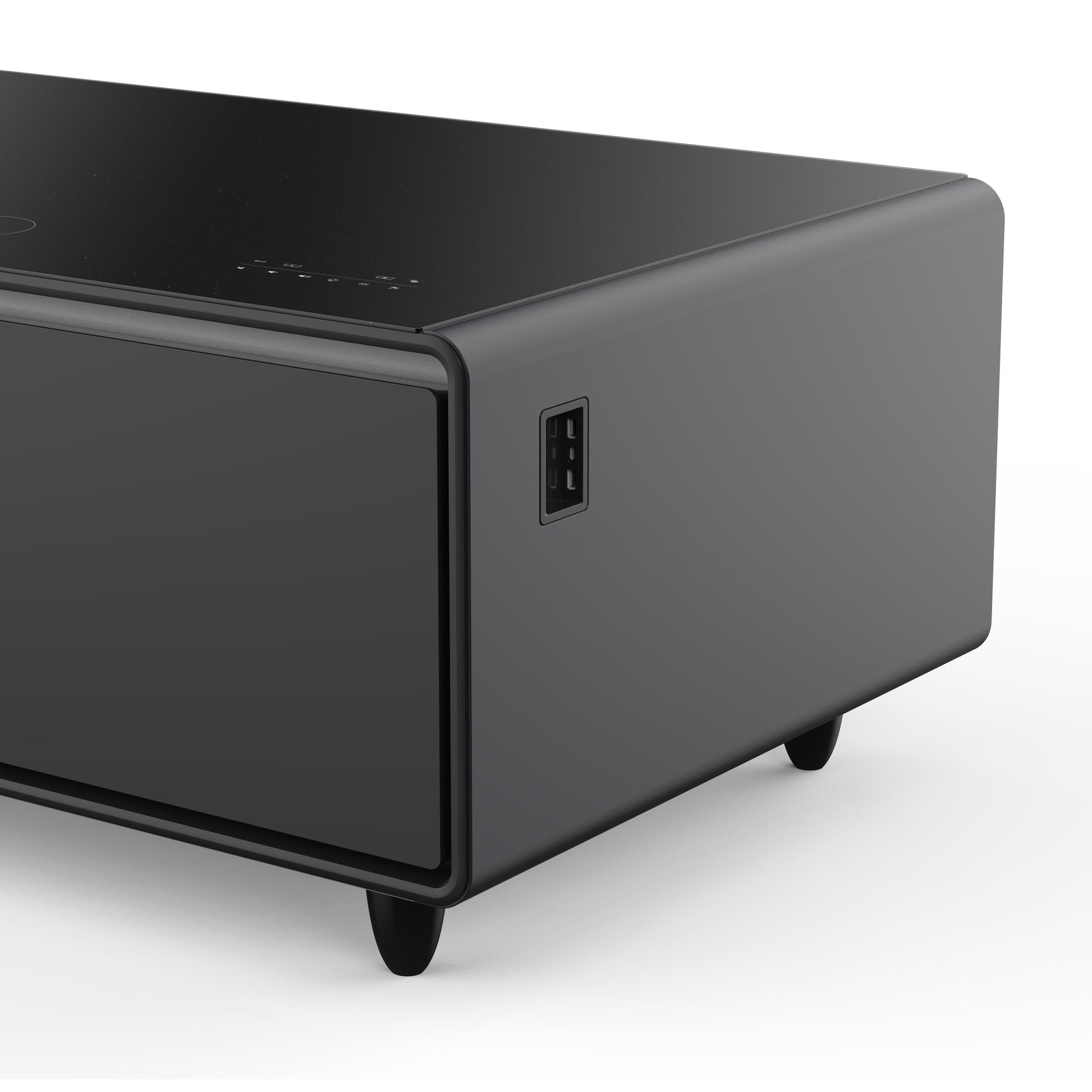 Forno FCTFR700651BLK Forno Evoluto Tavolo 51-Inch Black Smart Coffee Table - Dual Refrigerator Drawers, Bluetooth 5.0 Audio, Wireless Charging & Rgb Ambient Light