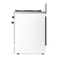 Ilve UM30NR3WHB Ilve Um30Nr3Whb Majestic Iii 30 Inch Dual Fuel Range With 5 Black Brass Burners, Dual Function Burner Up To 25,000 Btu (Natural Gas, Triple Glass Door, White, Burnished)