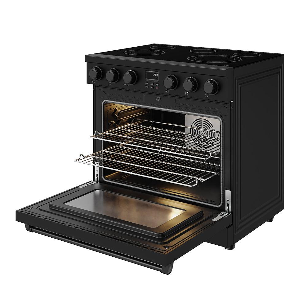 Thor Kitchen ARE36B 36 Inch Electric Range In Black - Contemporary Professional