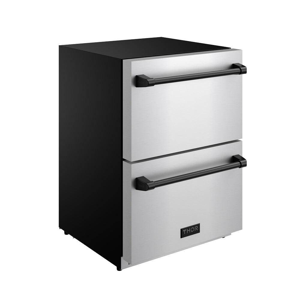 Thor Kitchen RZ24UBLK 24 Inch Undercounter Built-In / Freestanding Drawer Freezer - Stainless Steel/Black Gordon Ramsay Series