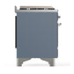 Ilve UM48FSQNR3BGCLP Ilve Um48Fsqnr3Bgclp Majestic Iii 48 Inch Dual Fuel Range With 5 Black Brass Burners, Griddle And French Top, Dual Function Burner Up To 25,000 Btu (Liquid Propane, Solid Door, Blue Grey, Chrome)