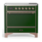 Ilve UMIB36QNR3EGP Ilve Umib36Qnr3Egp Majestic Iii 36 Inch Induction Range With 6 Elements, 3.5 Cu. Ft. Total Oven Capacity (Solid Door, Emerald Green, Copper)