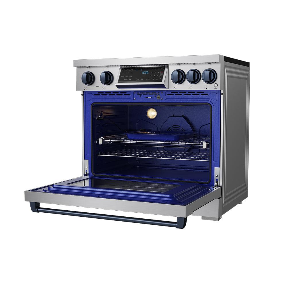 Thor Kitchen RSI36BLU 36 Inch Professional Induction Range With Tilt Panel Touch Control In Stainless Steel And Blue Gordon Ramsay Series