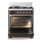Ilve UM30NR3MGP Ilve Um30Nr3Mgp Majestic Iii 30 Inch Dual Fuel Range With 5 Black Brass Burners, Dual Function Burner Up To 25,000 Btu (Natural Gas, Triple Glass Door, Graphite Matte, Copper)