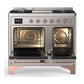 Ilve UMD40FNR3SSPLP Ilve Umd40Fnr3Ssplp Majestic Iii 40 Inch Dual Fuel Range With 6 Burners And Griddle, Dual Function Burner Up To 25,000 Btu (Liquid Propane, Triple Glass Door, Stainless Steel, Copper)