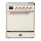 Ilve UMIB30QNR3AWP Ilve Umib30Qnr3Awp Majestic Iii 30 Inch Induction Range With 4 Elements, 4 Cu. Ft. Oven Capacity (Solid Door, Antique White, Copper)