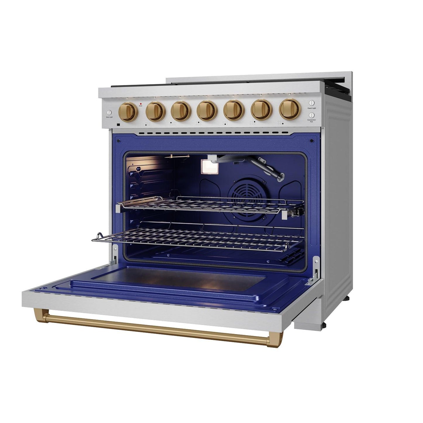 Thor Kitchen RSG36PBRZ 36 Inch Professional Gas Range With Precision Knob In Stainless Steel And Bronze Gordon Ramsay Series