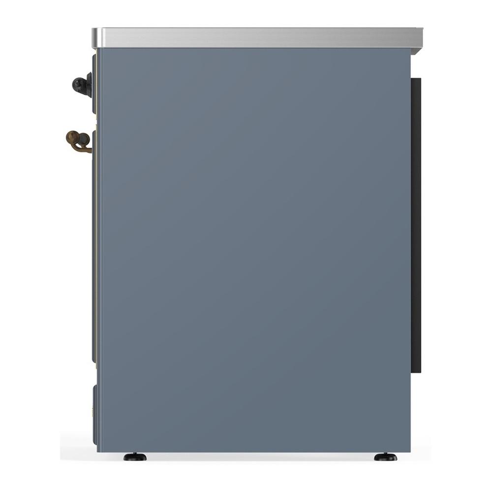 Ilve UMIB30QNR3BGB Ilve Umib30Qnr3Bgb Majestic Iii 30 Inch Induction Range With 4 Elements, 4 Cu. Ft. Oven Capacity (Solid Door, Blue Grey, Burnished)