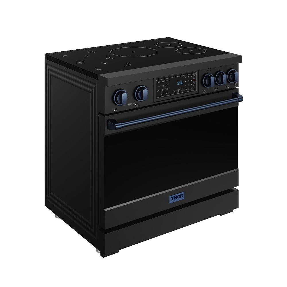 Thor Kitchen RSI36BBLU 36 Inch Professional Induction Range With Tilt Panel Touch Control In Black And Blue Gordon Ramsay Series
