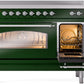 Ilve UPI486NMPEGC Nostalgie Ii 48 Inch Electric Freestanding Range In Emerald Green With Chrome Trim