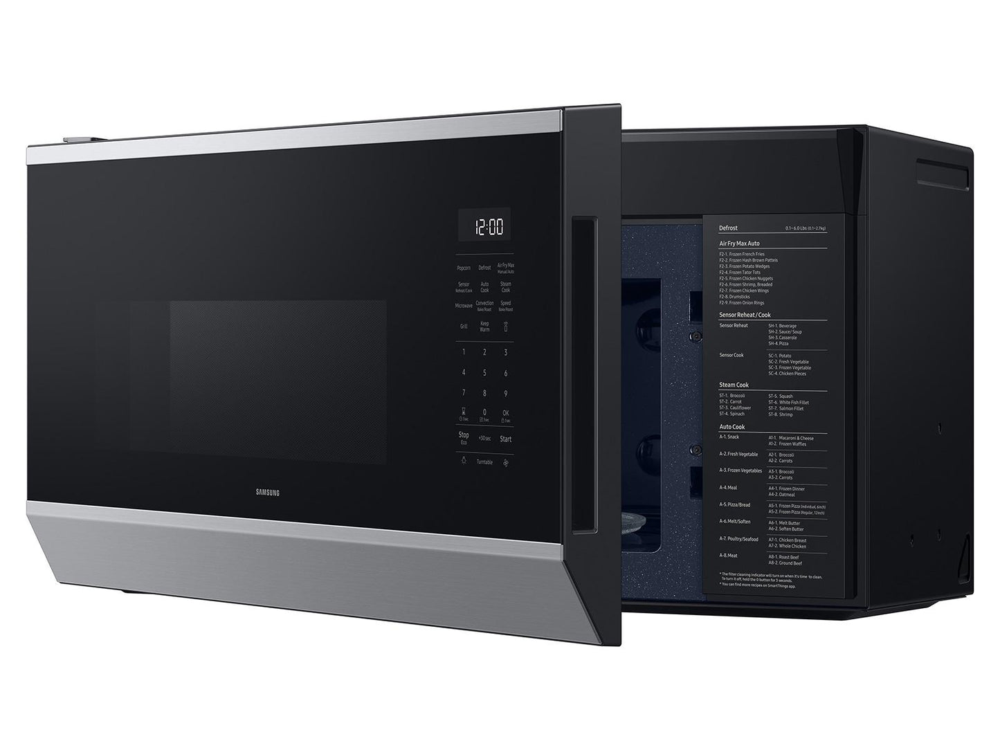Samsung ME90H1780R Bespoke Over The Range Microwave Air Fry Max Convection Auto Connectivity