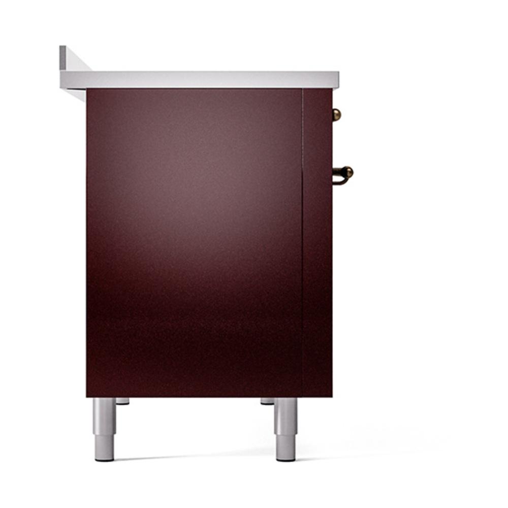 Ilve UNI486QNMPBUB Ilve Uni486Qnmpbub Nostalgie Ii Noblesse 48" Induction Range (Solid Door, Burgundy, Burnished)