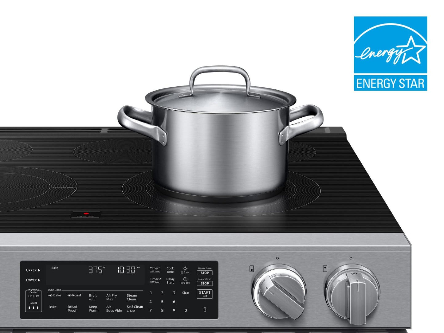 Samsung NSE90H63DRAA Bespoke Smart Slide-In Electric Range Flex Duo™ Oven Pro Style Design Dual True Convection