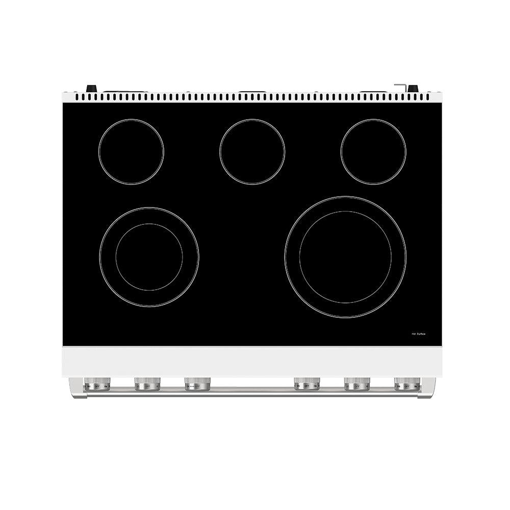 Thor Kitchen ARE36W 36 Inch Electric Range In White - Contemporary Professional